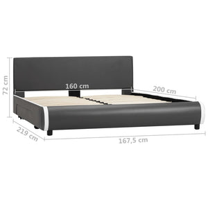 Πλαίσιο Κρεβατιού με Συρτάρια Ανθρακί 160x200 εκ. Συνθετ. Δέρμα