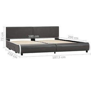 Πλαίσιο Κρεβατιού με Συρτάρια Ανθρακί 180x200 εκ. Συνθετ. Δέρμα
