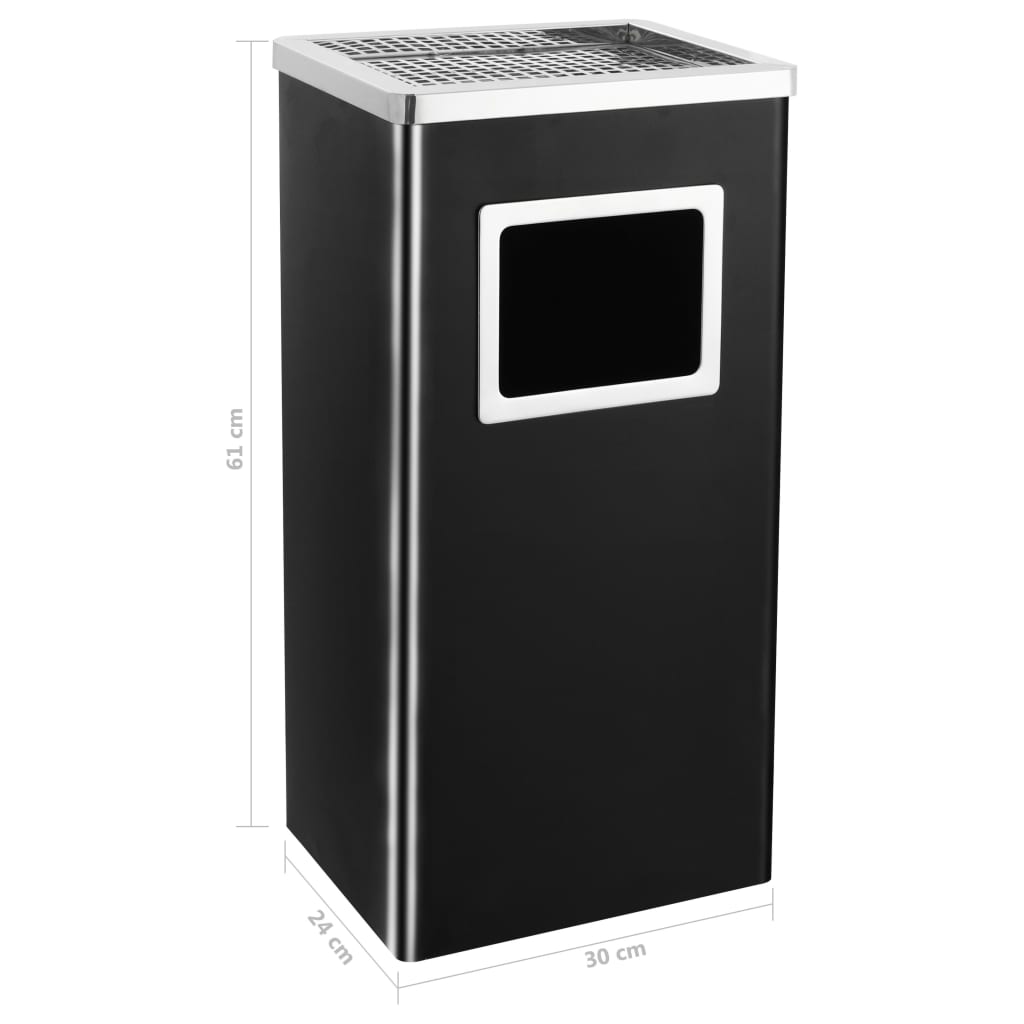 Σταχτοδοχείο - Κάδος Δαπέδου Μαύρος 45 Λίτρα από Ατσάλι - Pakobazaar