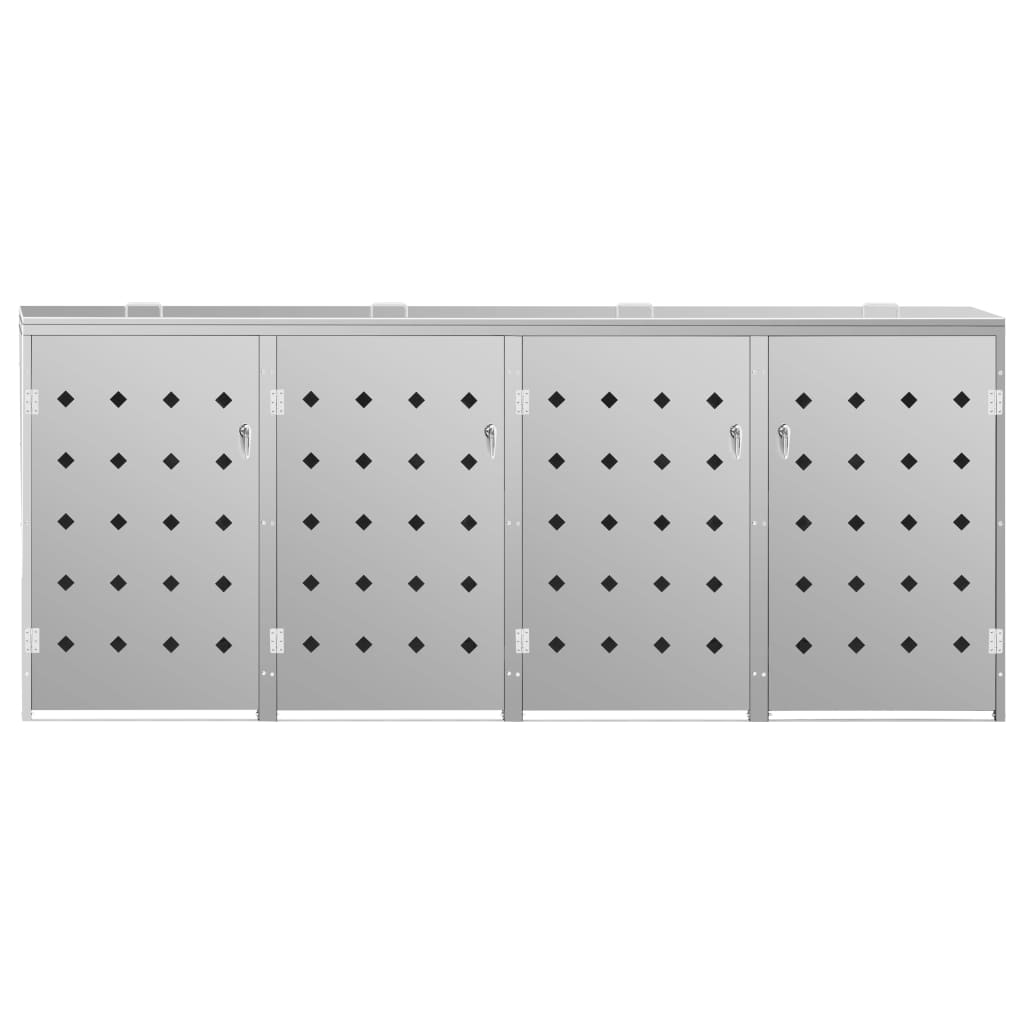 Πλαίσιο Τετραπλό για Κάδους Απορριμμάτων 240 L Ανοξείδ. Ατσάλι - PAKOBAZAAR