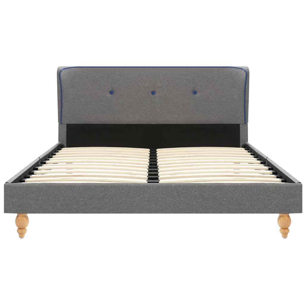 Κρεβάτι Ανοιχτό Γκρι 120 x 200 εκ. Υφασμάτινο με Στρώμα