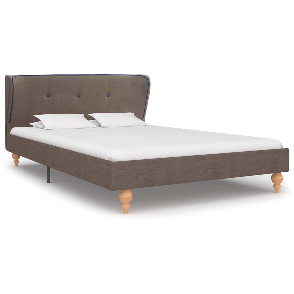 Κρεβάτι Χρώμα Taupe 120 x 200 εκ. Υφασμάτινο με Στρώμα - Pakobazaar