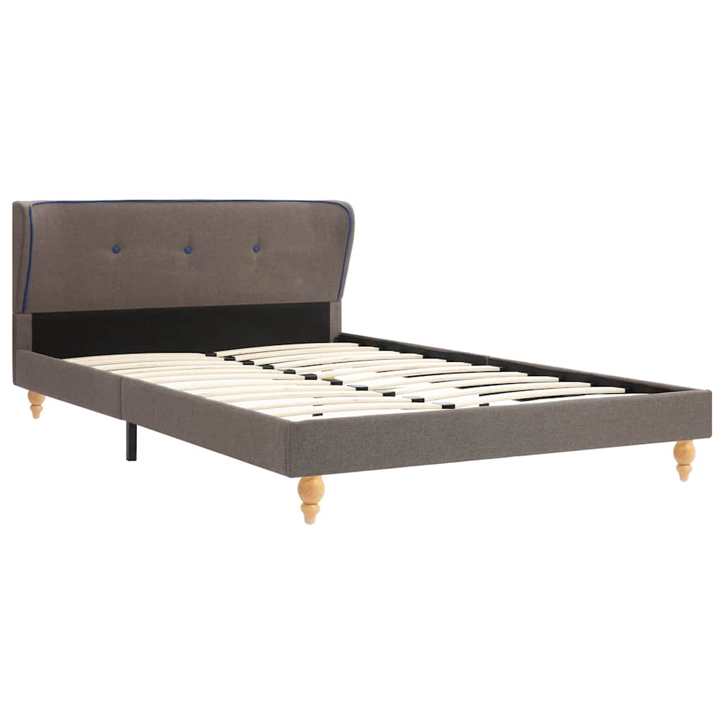 Κρεβάτι Χρώμα Taupe 120 x 200 εκ. Υφασμάτινο με Στρώμα - Pakobazaar