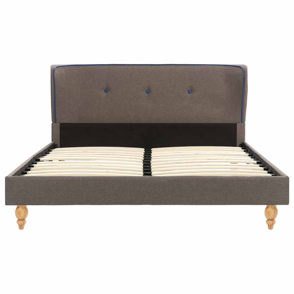 Κρεβάτι Χρώμα Taupe 120 x 200 εκ. Υφασμάτινο με Στρώμα - Pakobazaar
