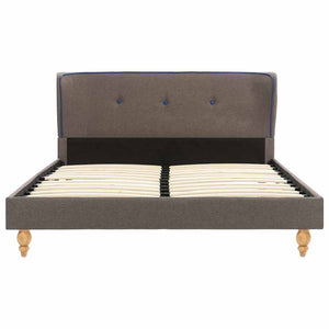 Κρεβάτι Χρώμα Taupe 120 x 200 εκ. Υφασμάτινο με Στρώμα - Pakobazaar