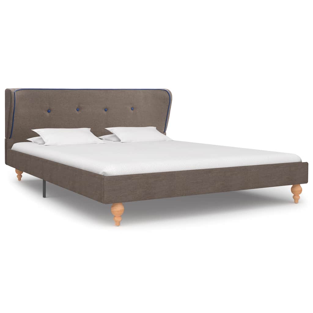 Κρεβάτι Χρώμα Taupe 140 x 200 εκ. Υφασμάτινο με Στρώμα