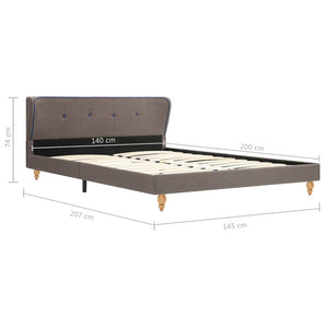 Κρεβάτι Χρώμα Taupe 140 x 200 εκ. Υφασμάτινο με Στρώμα