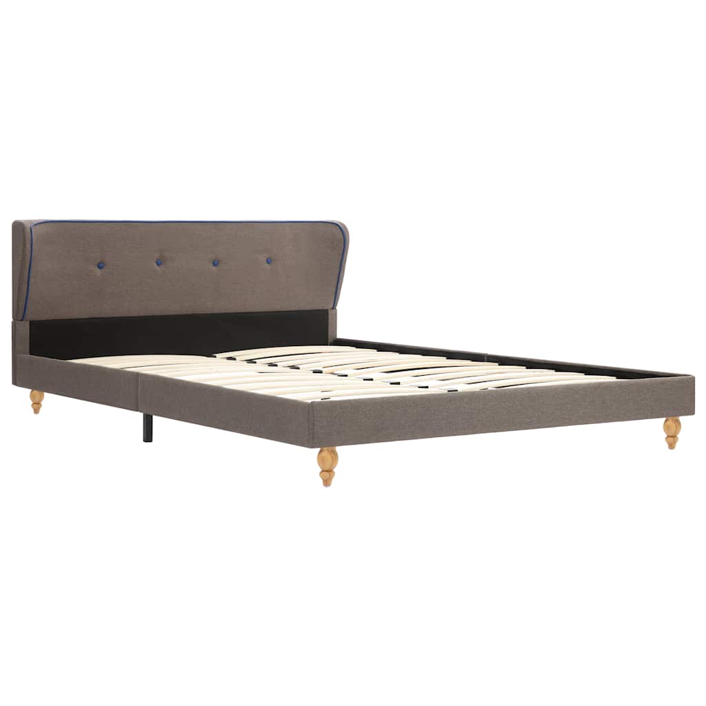 Κρεβάτι Χρώμα Taupe 140 x 200 εκ. Υφασμάτινο με Στρώμα