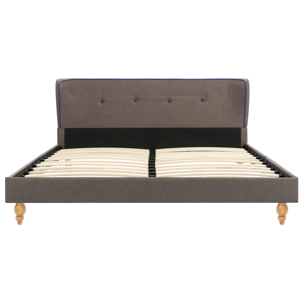 Κρεβάτι Χρώμα Taupe 140 x 200 εκ. Υφασμάτινο με Στρώμα