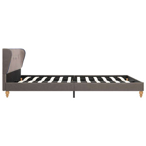 Κρεβάτι Χρώμα Taupe 140 x 200 εκ. Υφασμάτινο με Στρώμα