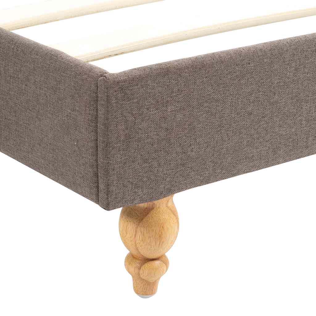 Κρεβάτι Χρώμα Taupe 140 x 200 εκ. Υφασμάτινο με Στρώμα