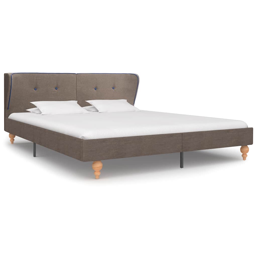Κρεβάτι Χρώμα Taupe 160 x 200 εκ. Υφασμάτινο με Στρώμα - Pakobazaar