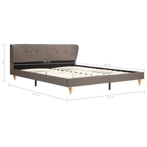 Κρεβάτι Χρώμα Taupe 160 x 200 εκ. Υφασμάτινο με Στρώμα - Pakobazaar