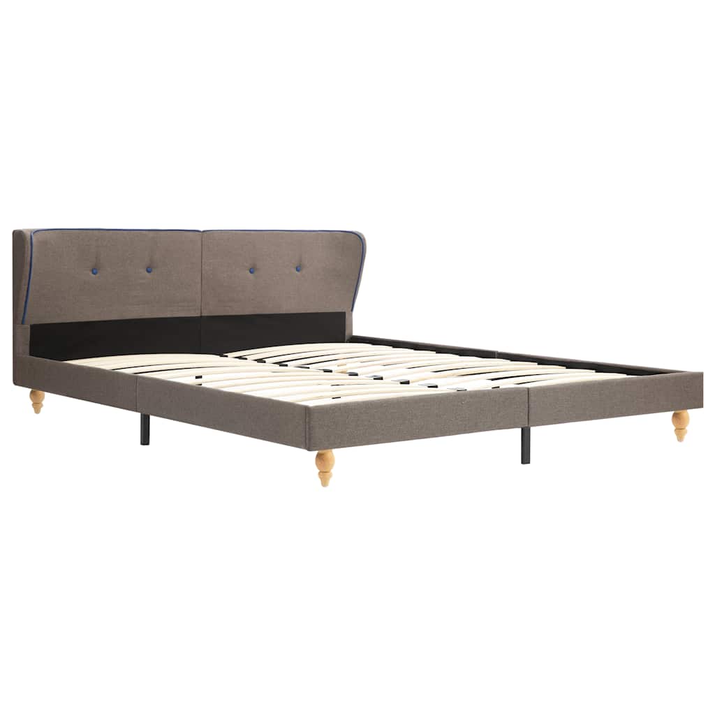 Κρεβάτι Χρώμα Taupe 160 x 200 εκ. Υφασμάτινο με Στρώμα - Pakobazaar