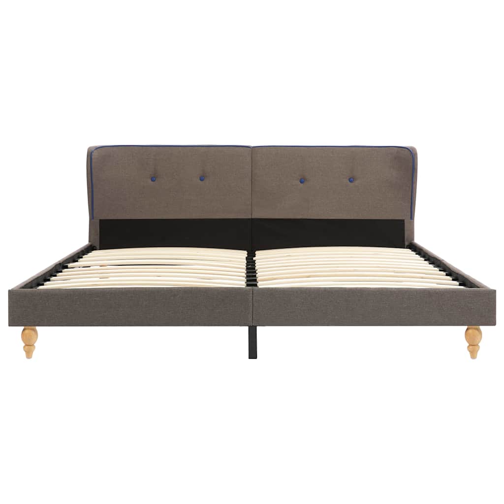 Κρεβάτι Χρώμα Taupe 160 x 200 εκ. Υφασμάτινο με Στρώμα - Pakobazaar