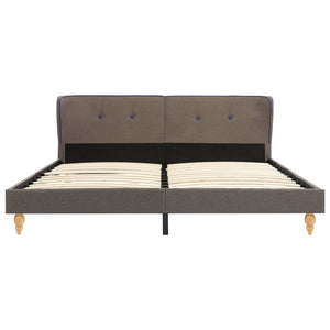 Κρεβάτι Χρώμα Taupe 160 x 200 εκ. Υφασμάτινο με Στρώμα - Pakobazaar