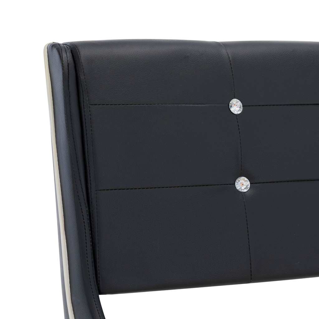 Κρεβάτι Μαύρο 140 x 200 εκ. από Συνθετικό Δέρμα με Στρώμα