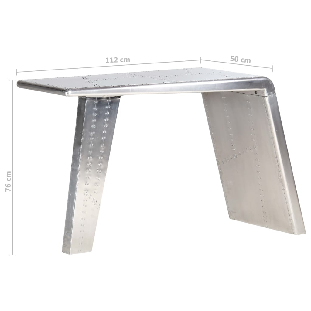 Γραφείο Aviator Ασημί 112 x 50 x 76 εκ. Μεταλλικό - Pakobazaar