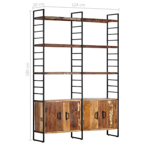 Βιβλιοθήκη με 4 Επίπεδα 124x30x180 εκ. Μασίφ Ανακυκλωμένο Ξύλο - PAKOBAZAAR