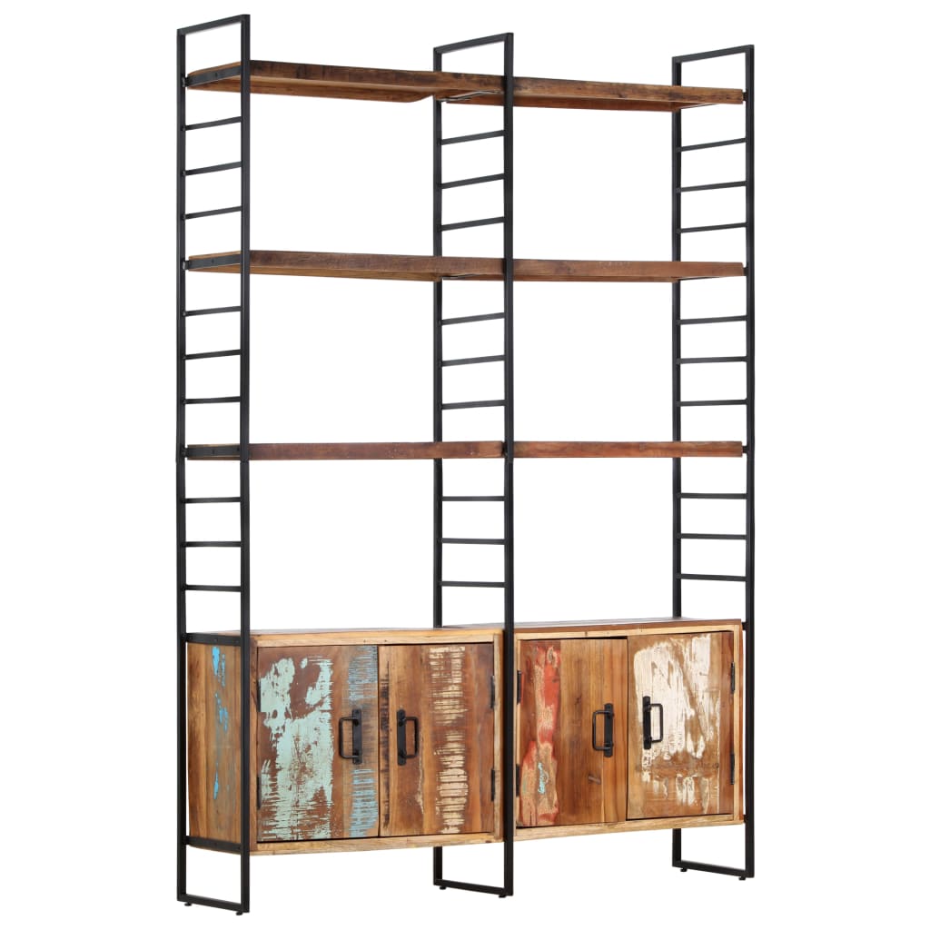 Βιβλιοθήκη με 4 Επίπεδα 124x30x180 εκ. Μασίφ Ανακυκλωμένο Ξύλο - PAKOBAZAAR