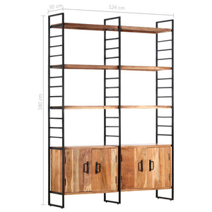 Βιβλιοθήκη με 4 Επίπεδα 124 x 30 x 180 εκ. Μασίφ Ξύλο Ακακίας - PAKOBAZAAR