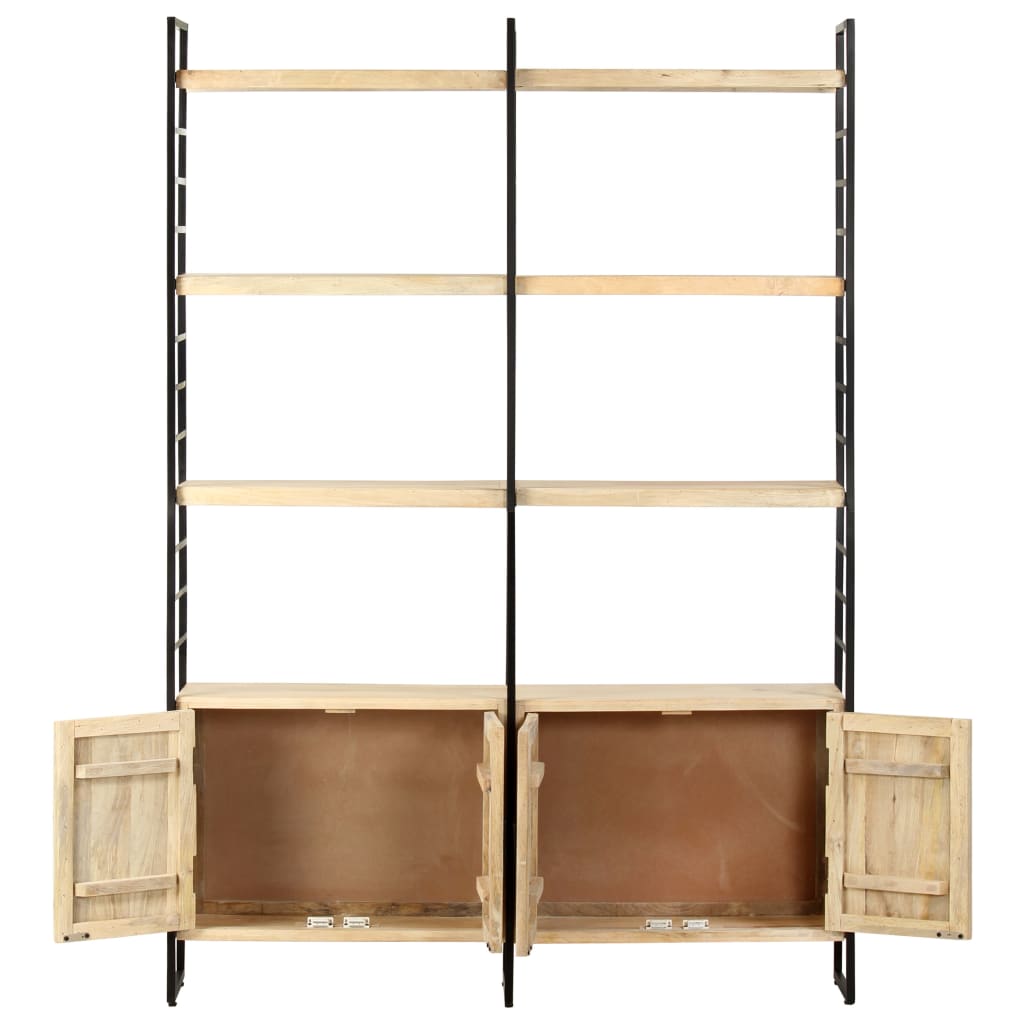 Βιβλιοθήκη με 4 Επίπεδα 124 x 30 x 180 εκ. Μασίφ Ξύλο Μάνγκο - PAKOBAZAAR