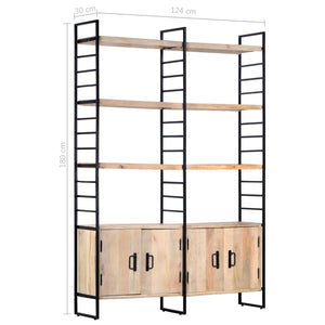 Βιβλιοθήκη με 4 Επίπεδα 124 x 30 x 180 εκ. Μασίφ Ξύλο Μάνγκο - PAKOBAZAAR