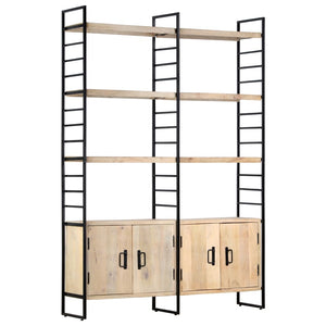Βιβλιοθήκη με 4 Επίπεδα 124 x 30 x 180 εκ. Μασίφ Ξύλο Μάνγκο - PAKOBAZAAR