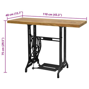 Τραπέζι Κονσόλα σε Στιλ Ραπτομηχανής 110 x 40 x 75 εκ. - PAKOBAZAAR