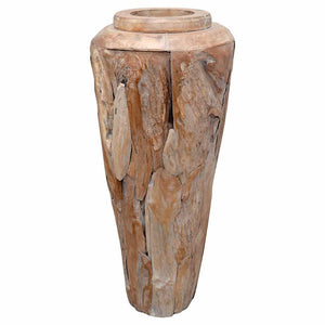 Βάζο Διακοσμητικό 40 x 100 εκ. από Μασίφ Ξύλο Teak - Pakobazaar