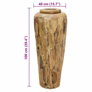 Βάζο Διακοσμητικό 40 x 100 εκ. από Μασίφ Ξύλο Teak - Pakobazaar