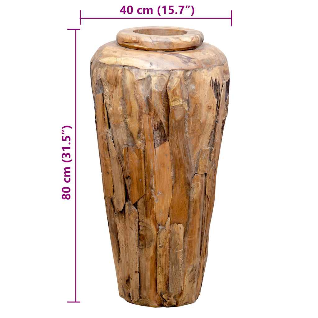Βάζο Διακοσμητικό 40 x 80 εκ. από Μασίφ Ξύλο Teak - Pakobazaar