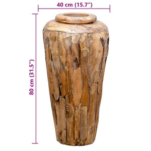Βάζο Διακοσμητικό 40 x 80 εκ. από Μασίφ Ξύλο Teak - Pakobazaar