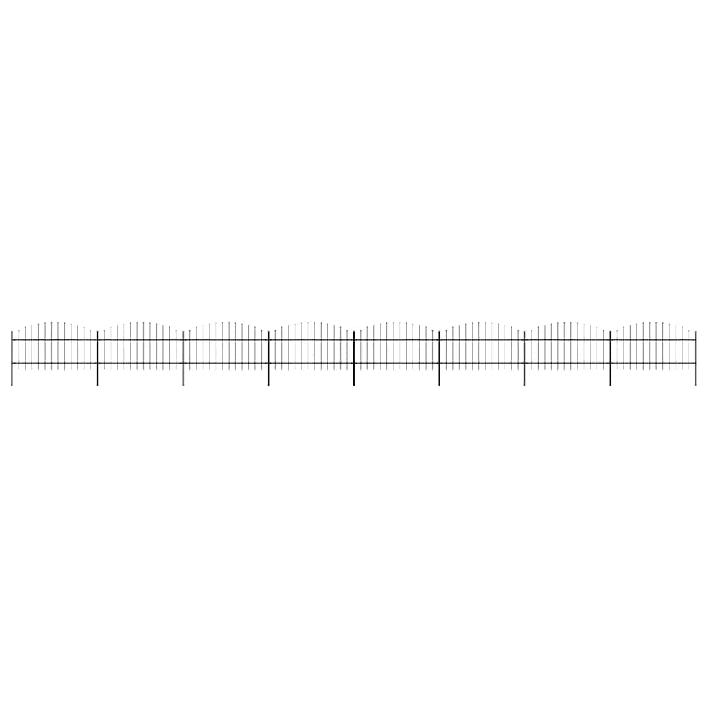 Κάγκελα Περίφραξης με Λόγχες Μαύρα (1-1,25) x 13,6 μ. Ατσάλινα - PAKOBAZAAR