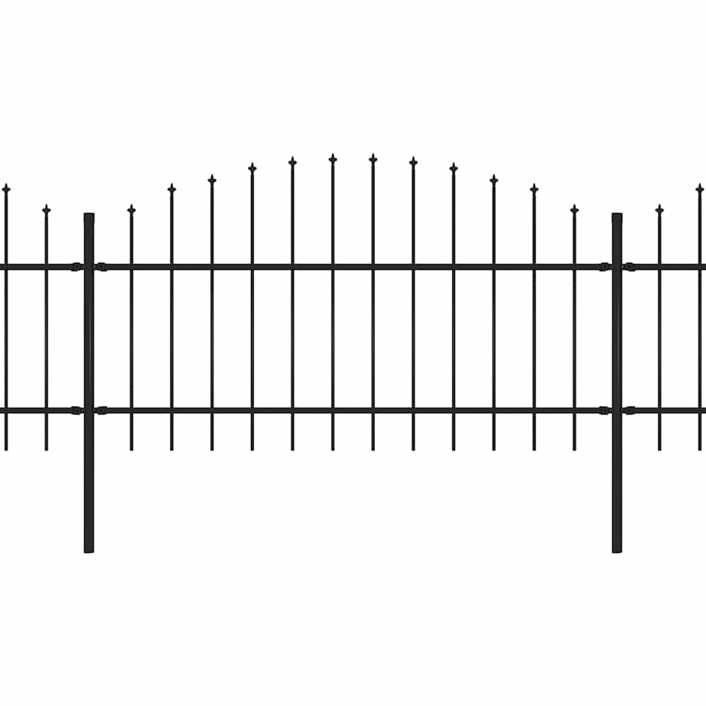 Κάγκελα Περίφραξης με Λόγχες Μαύρα (1-1,25) x 13,6 μ. Ατσάλινα - PAKOBAZAAR