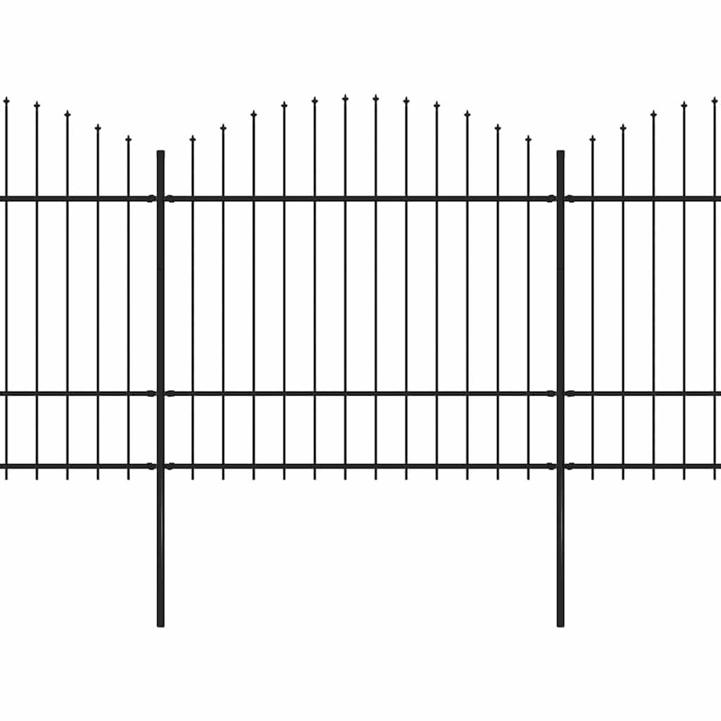 Κάγκελα Περίφραξης με Λόγχες Μαύρα (1,5-1,75)x15,3 μ. Ατσάλινα - PAKOBAZAAR
