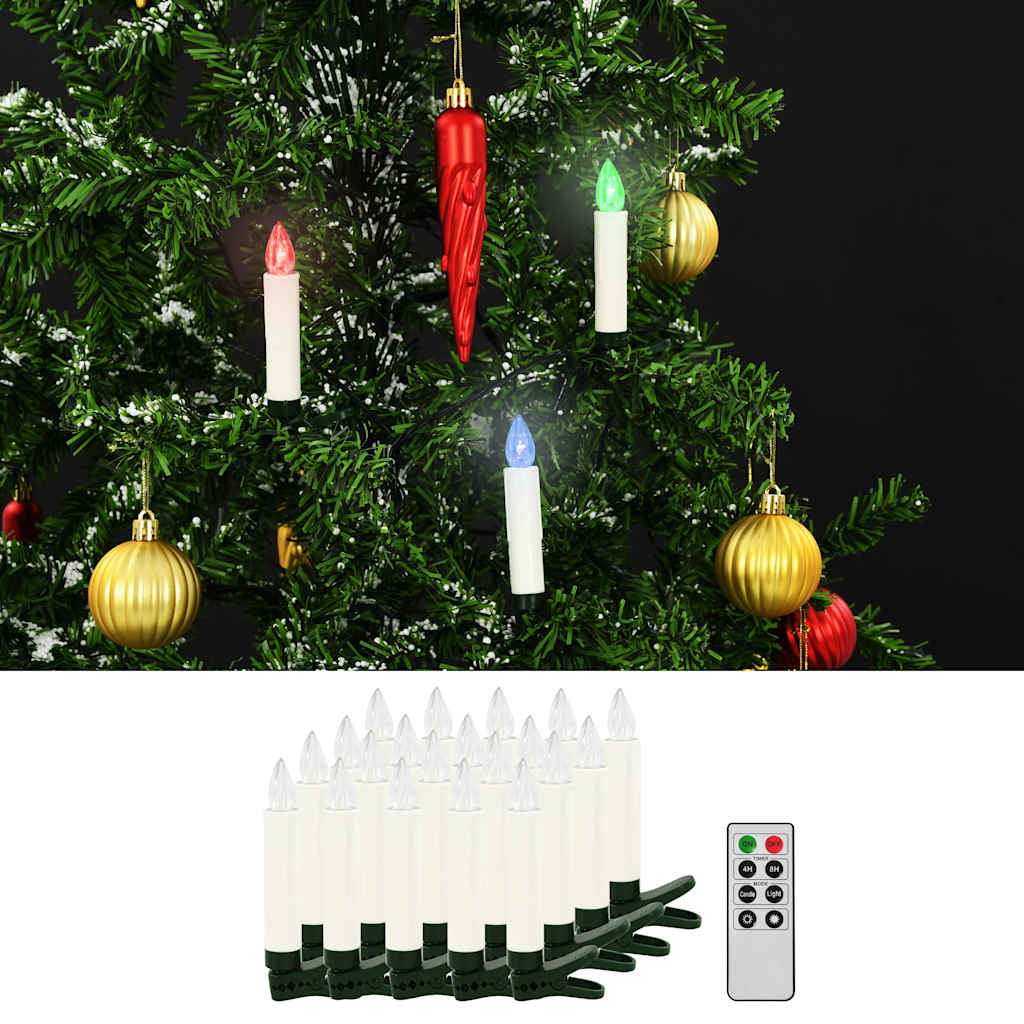 Κεριά LED Ασύρματα 20 τεμ Χριστουγεννιάτικα RGB με Τηλεχειρισμό