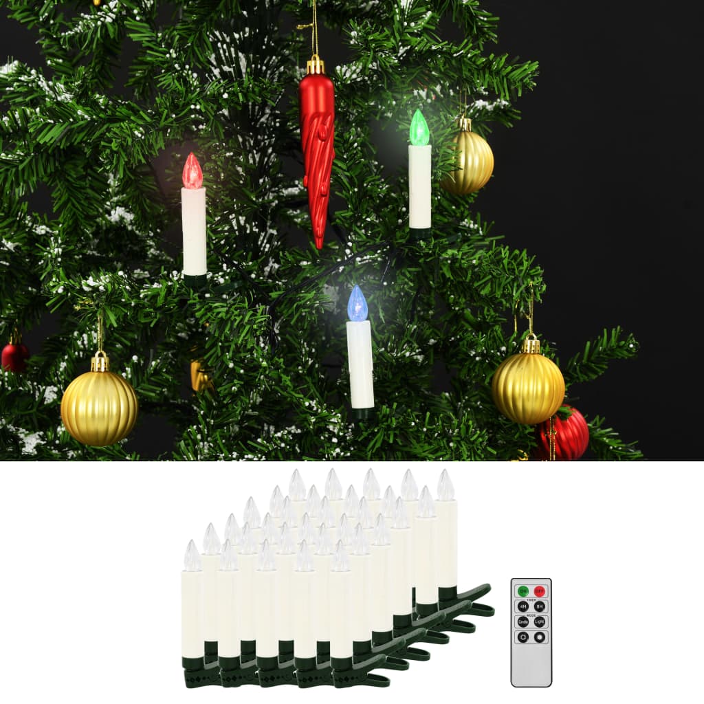 Κεριά LED Ασύρματα 30 τεμ Χριστουγεννιάτικα RGB με Τηλεχειρισμό