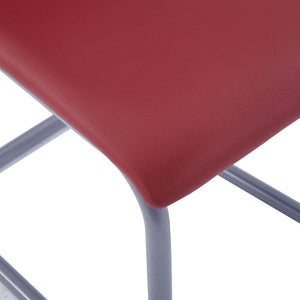 Καρέκλες Τραπεζαρίας «Πρόβολος» 6 τεμ. Κόκκινες Συνθετικό Δέρμα