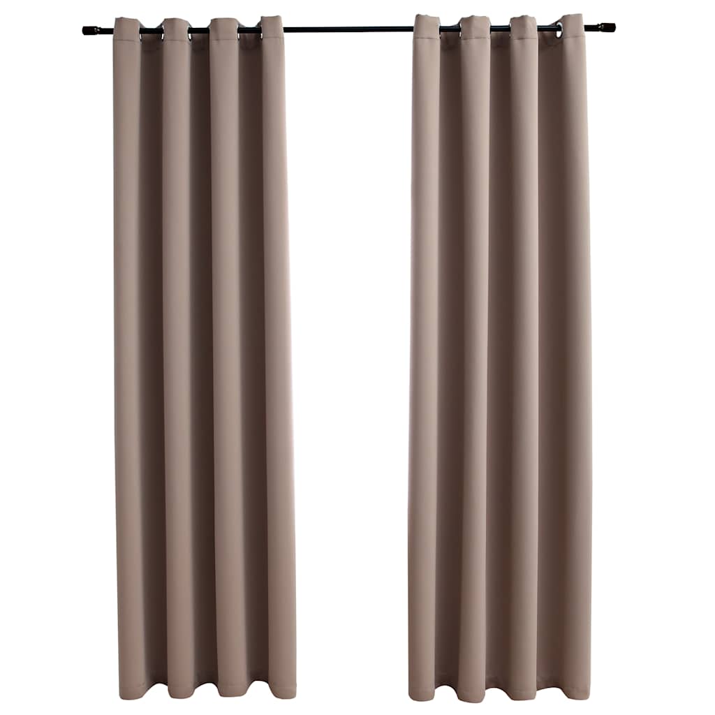 Κουρτίνες Συσκότισης Μεταλ. Κρίκοι 2 τεμ. Taupe 140x175 εκ. - PAKOBAZAAR
