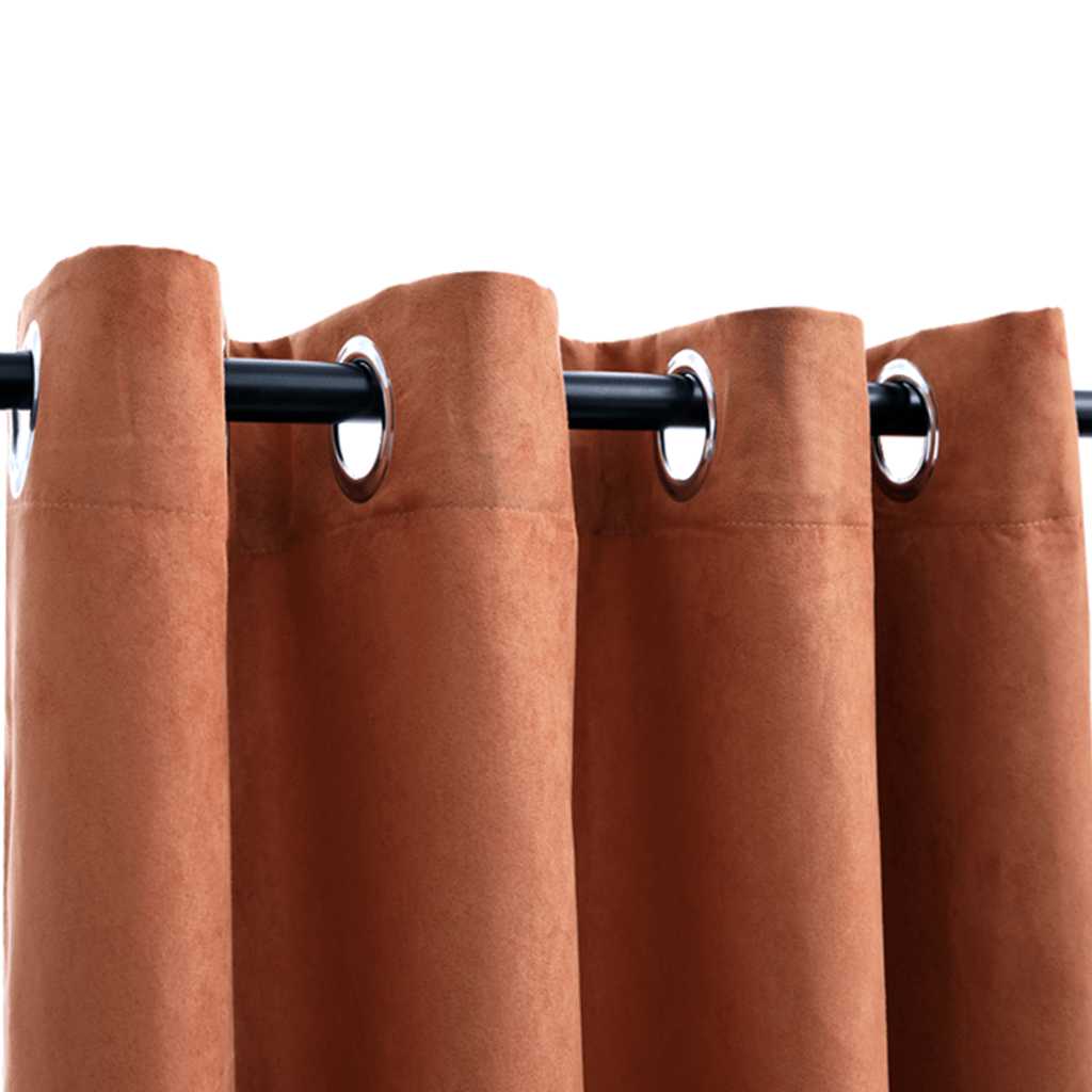 Κουρτίνες Συσκότισης Μεταλ. Κρίκοι 2 τεμ. Κεραμιδί 140x175 εκ. - PAKOBAZAAR