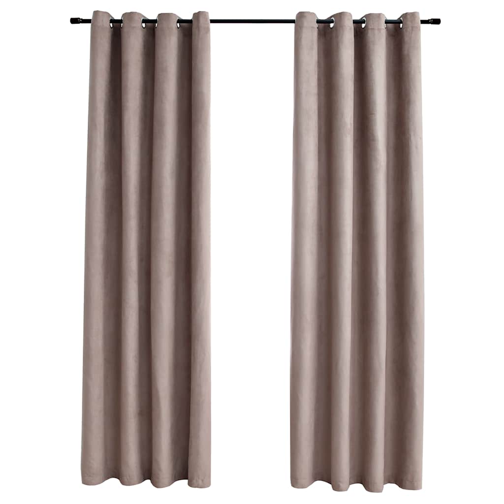 Κουρτίνες Συσκότισης Μεταλ. Κρίκοι 2 τεμ. Taupe 140x225 εκ. - PAKOBAZAAR