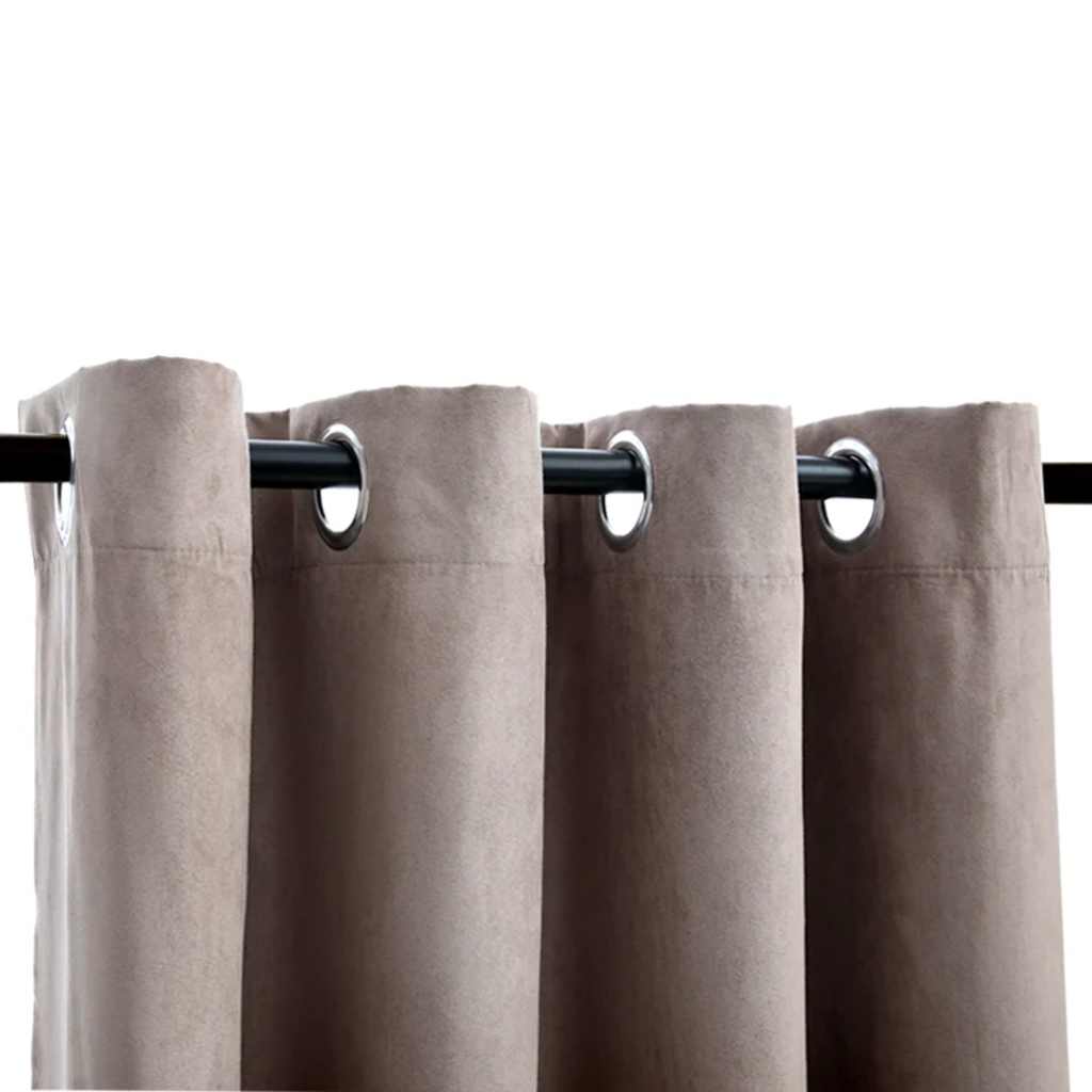 Κουρτίνες Συσκότισης Μεταλ. Κρίκοι 2 τεμ. Taupe 140x225 εκ. - PAKOBAZAAR