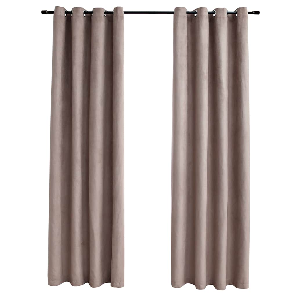 Κουρτίνες Συσκότισης Μεταλ. Κρίκοι 2 τεμ. Taupe 140x245 εκ. - PAKOBAZAAR