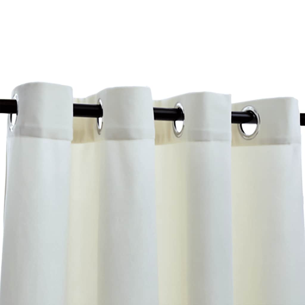 Κουρτίνες Συσκότισης με Κρίκους 2 τεμ. Κρεμ 140x175 εκ. Βελούδο - PAKOBAZAAR