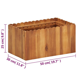 Ζαρντινιέρα Υπερυψωμένη 50 x 30 x 25 εκ. από Μασίφ Ξύλο Ακακίας
