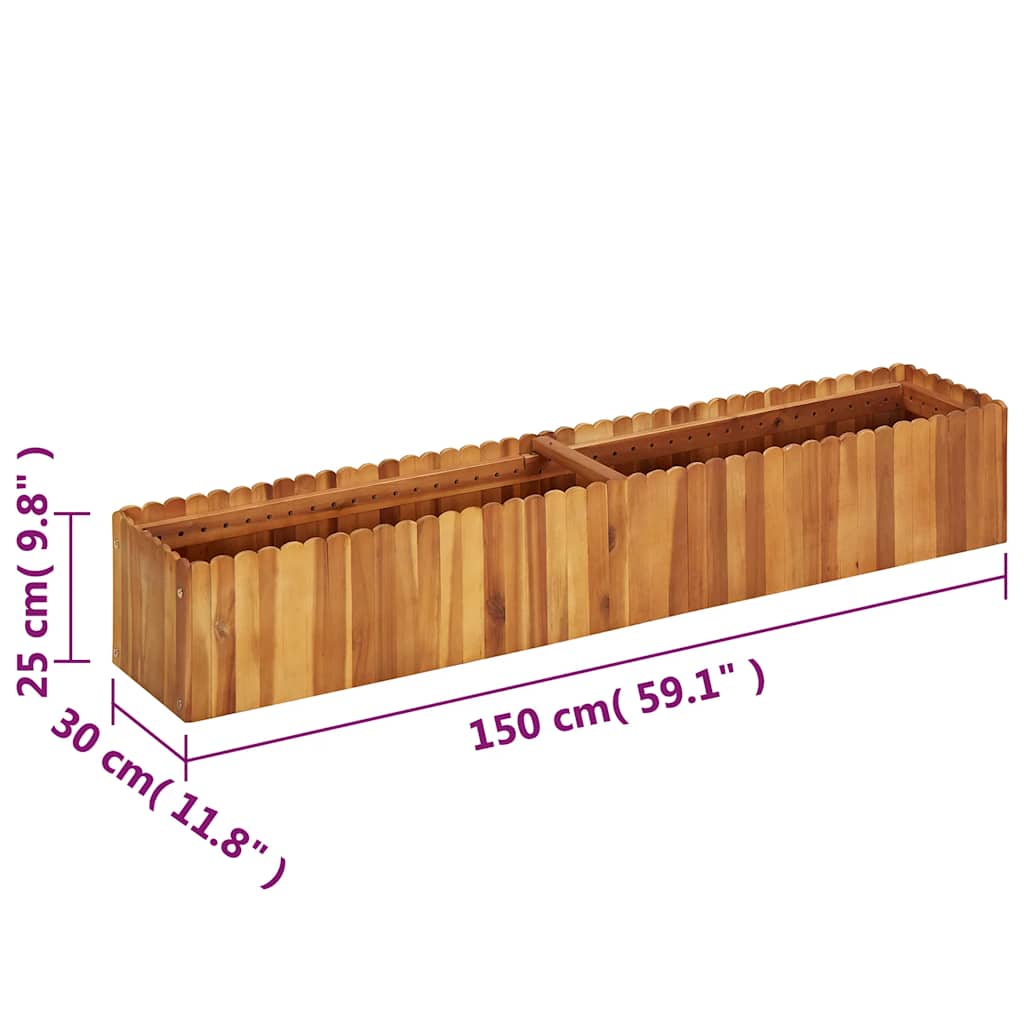 Ζαρντινιέρα Υπερυψωμένη 150 x 30 x 25 εκ. Μασίφ Ξύλο Ακακίας