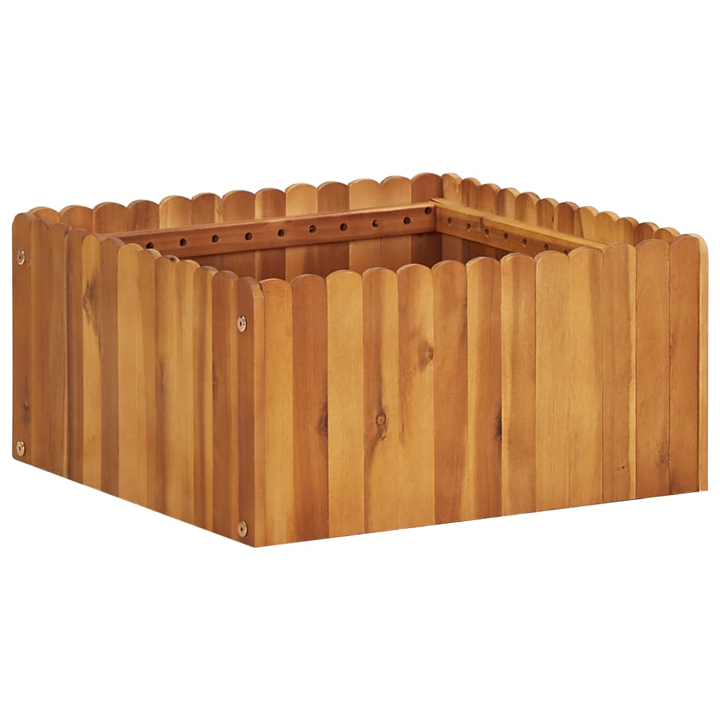 Ζαρντινιέρα Υπερυψωμένη 50 x 50 x 25 εκ. από Μασίφ Ξύλο Ακακίας