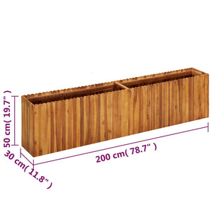 Ζαρντινιέρα Υπερυψωμένη 200 x 30 x 50 εκ. Μασίφ Ξύλο Ακακίας