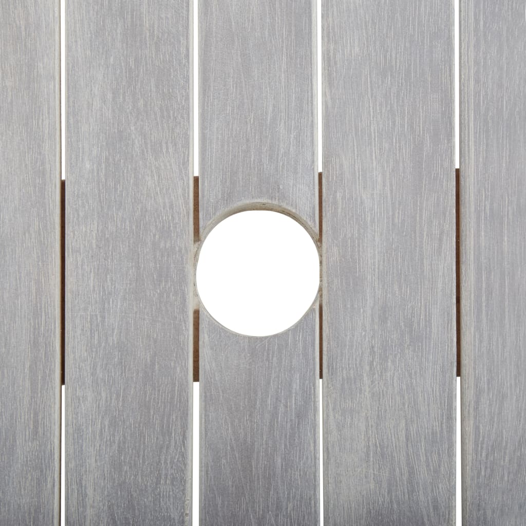 Σετ Τραπεζαρίας Εξωτερικού Χώρου 5 τεμ. Γκρι Μασίφ Ξύλο Ακακίας